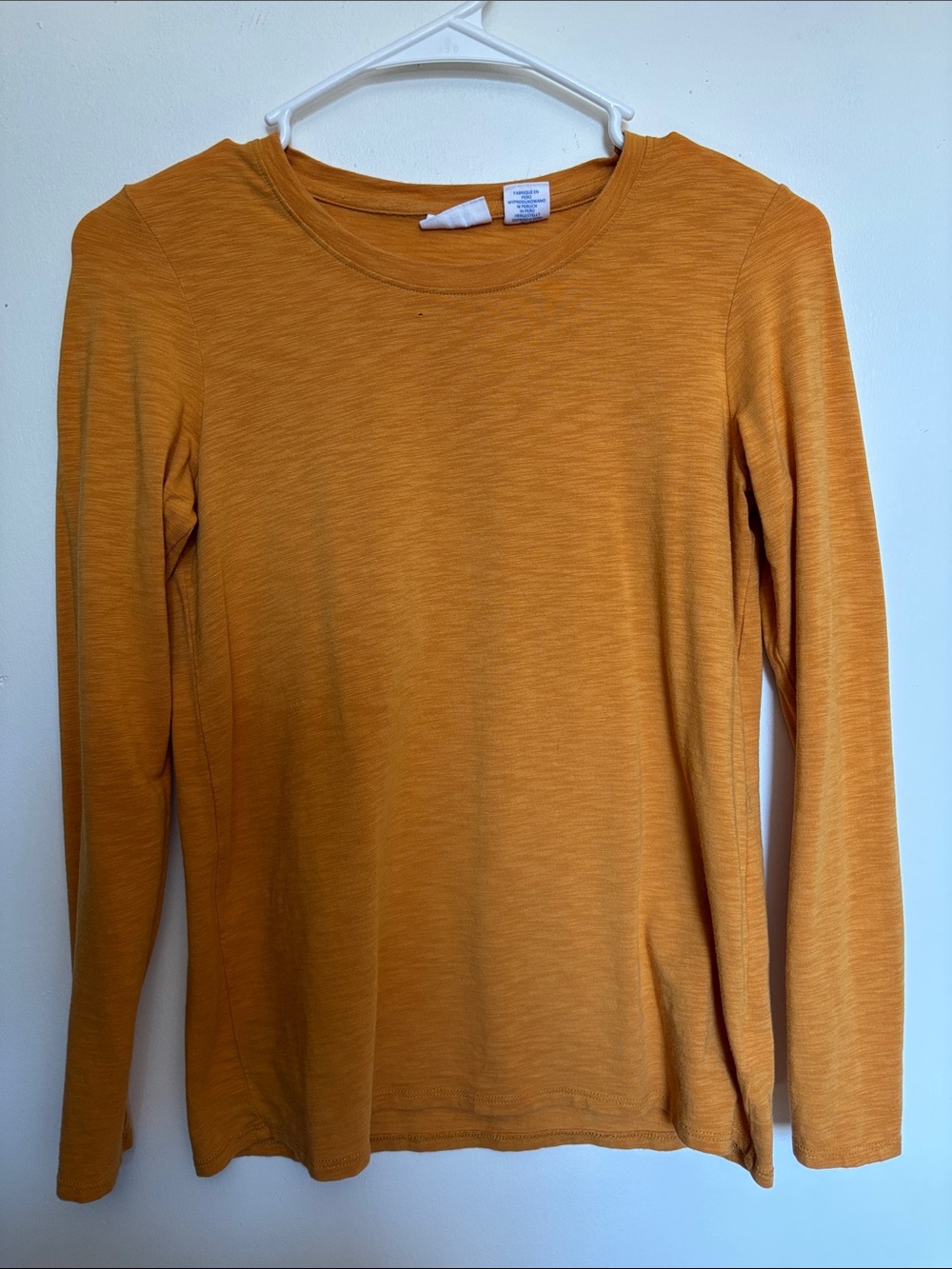 Sigrid Olsen Gold-Mustard Long Sleeve Crew Neck Top